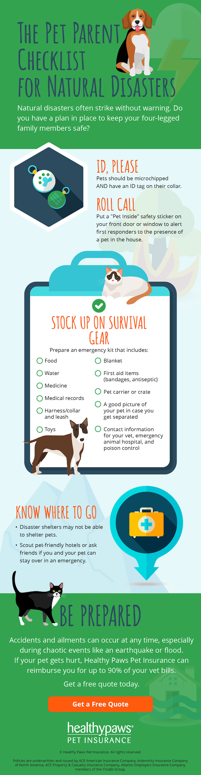 Pet disaster preparedness checklist infographic