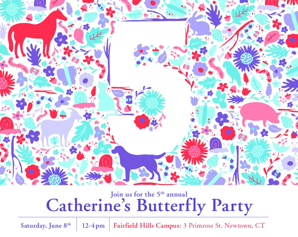 Catherine's butterfly party flyer