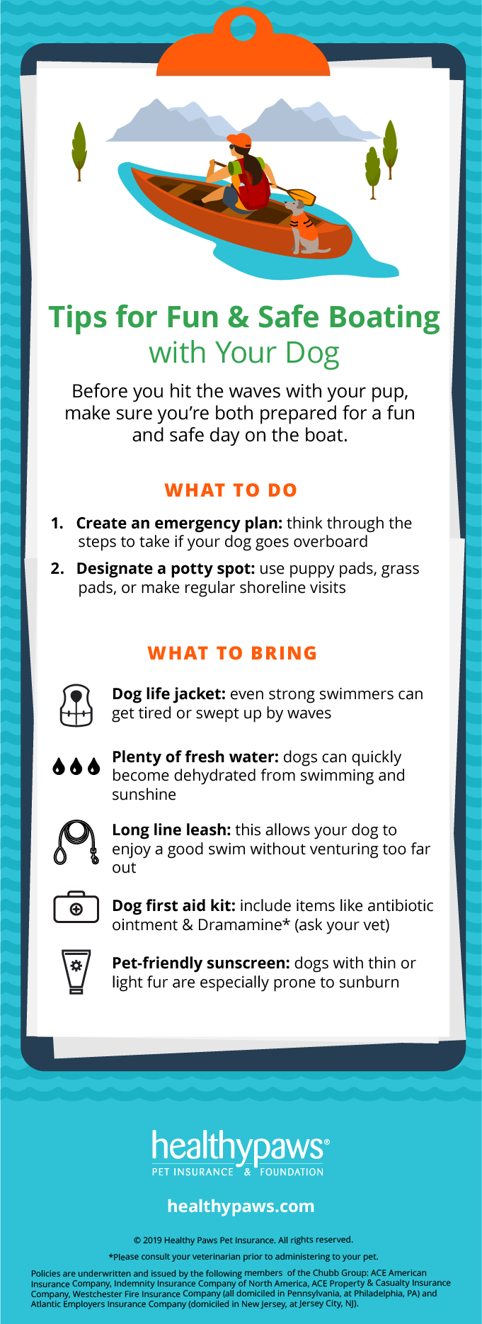 safe boating with pets infographic