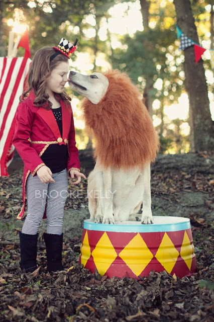 Circus Halloween costumes for dogs and kids