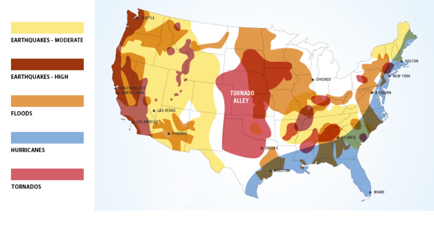 U.S. natural disaster preparedness day map